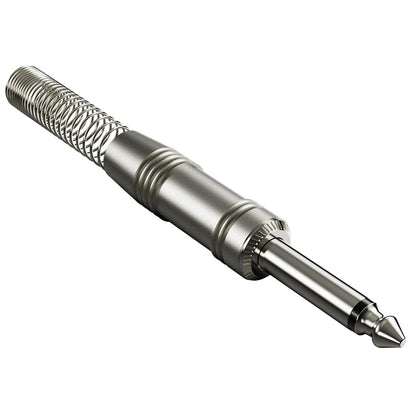 Conector P10 1/4 Ts Metal Nickel Com Mola Wc 244/ts Wireconex 10 Unidades [F108]
