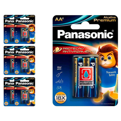 14 Pilhas Alcalinas Premium Aa Panasonic (7 Cart)