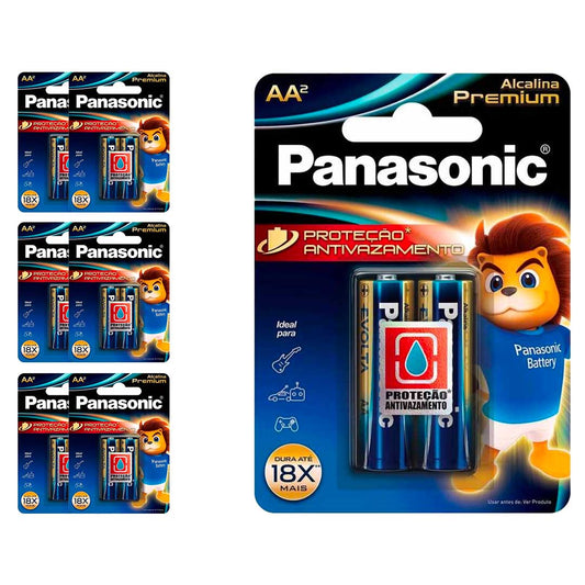 14 Pilhas Alcalinas Premium Aa Panasonic (7 Cart)