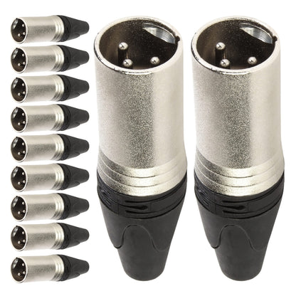 Conector Xlr Macho Linha 3 Polos Metal Storm 10 Unidades [F108]