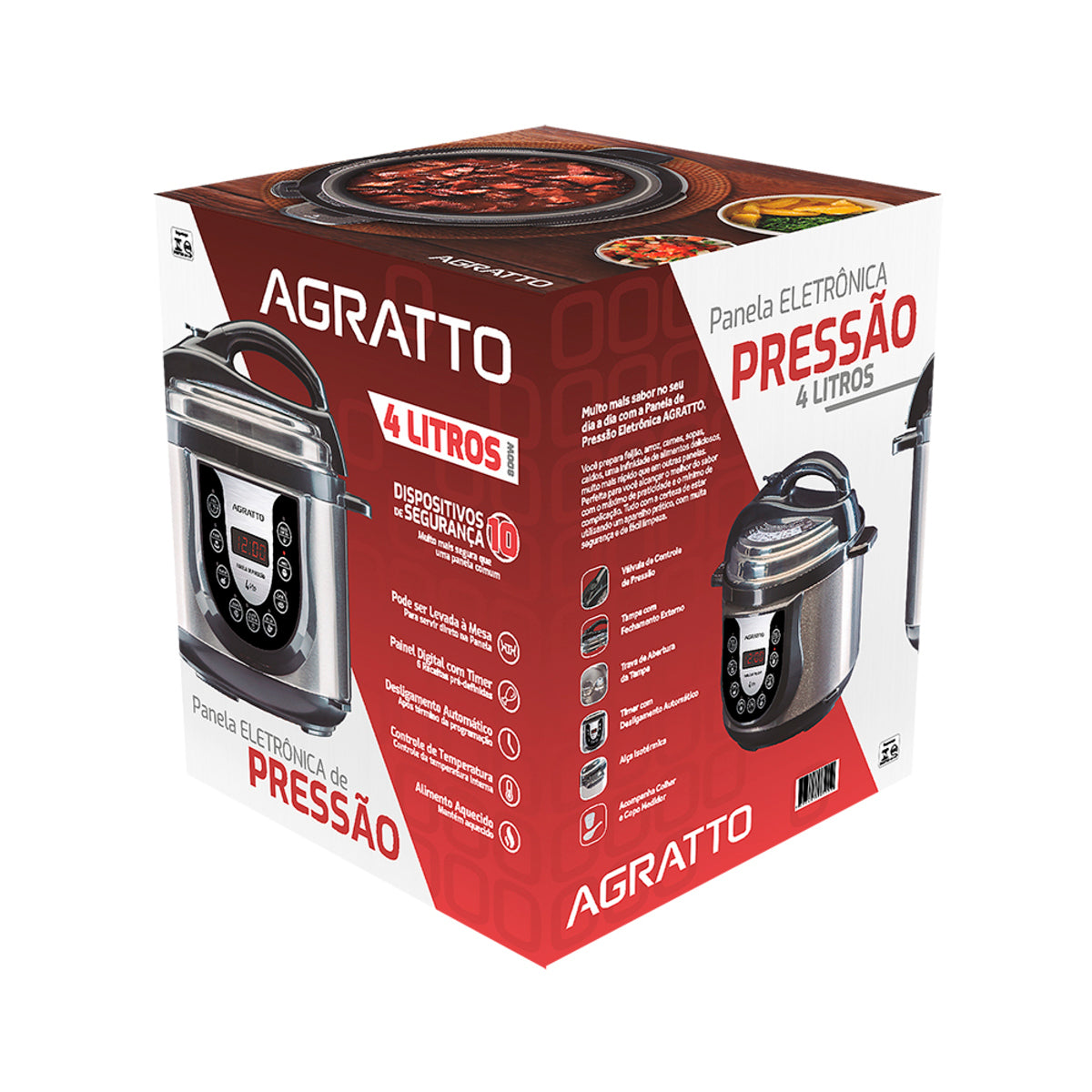 Panela De Pressão Eletrônica Ped01 127v Agratto [F108]