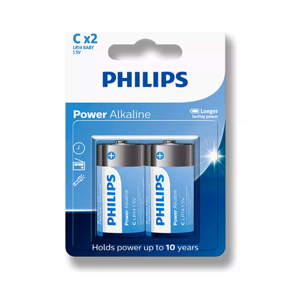 04 Pilhas Alcalinas C Philips (2  Cart)
