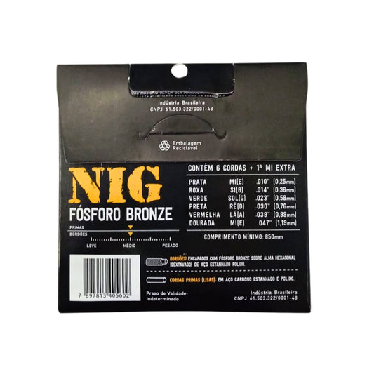 Encordoamento Violão Aço Fósforo Bronze 010 Npb560 Nig [F108]
