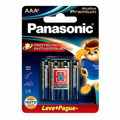 192 Pilhas Alcalinas Premium AAA Panasonic (32 Cartelas C/6 Un)