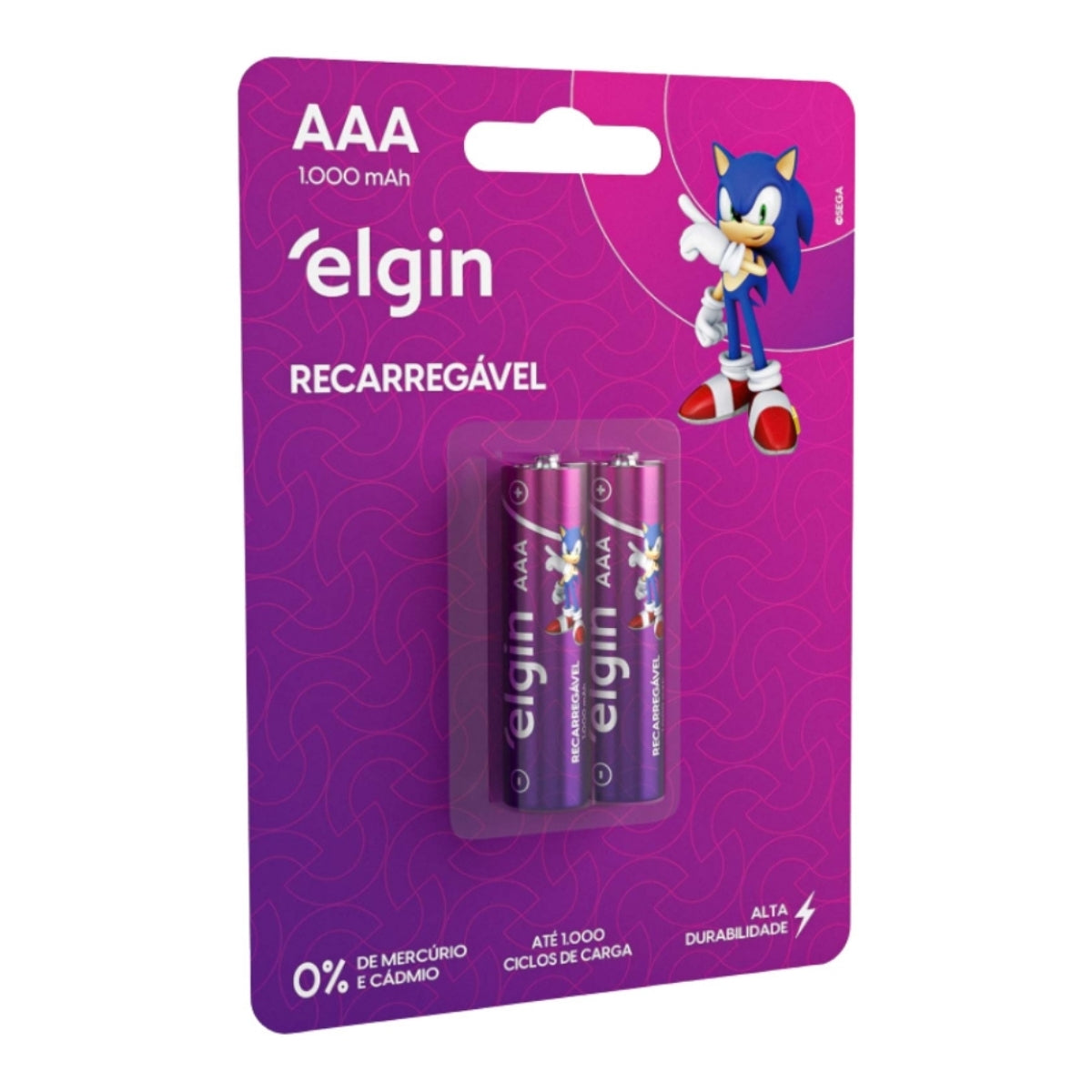 Pilha Recarregável Aaa 1000 Mah Elgin Com 02 Unidades [F108]