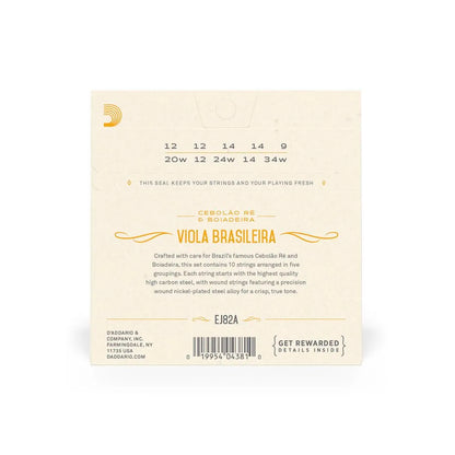 Cordas Para Viola Brasileira Ré D Addario Ej82 [F108]