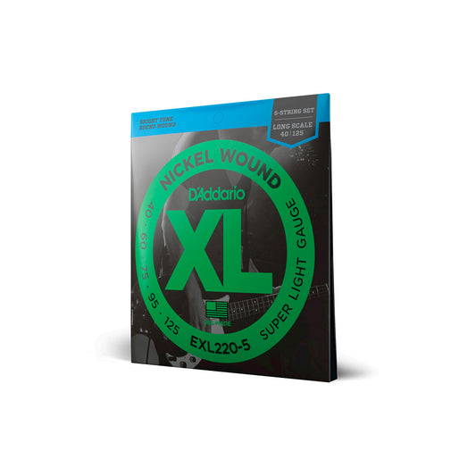 Cordas Para Baixo 5 Cordas D Addario Xl Exl220-5 .040-.125 [F108]