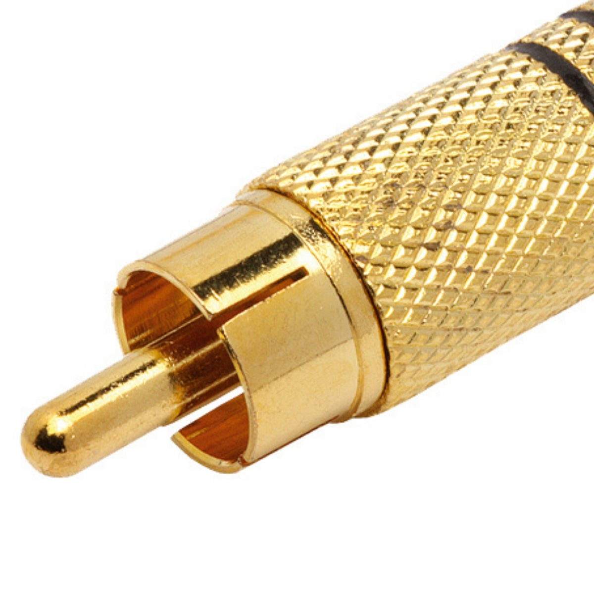 Conector Linha Rca Macho Metal Gold Preto Storm 10 Unidades [F108]
