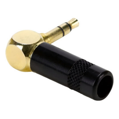 Conector P2 Stereo 90 Graus Preto Metal Gold Storm 10 Unidades [F108]