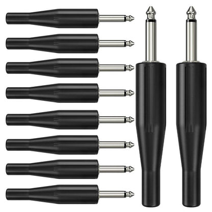 Kit 10 Conectores P10 Mono Preto Wc 181 Wireconex [F108]
