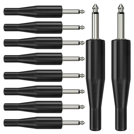 Kit 10 Conectores P10 Mono Preto Wc 181 Wireconex [F108]