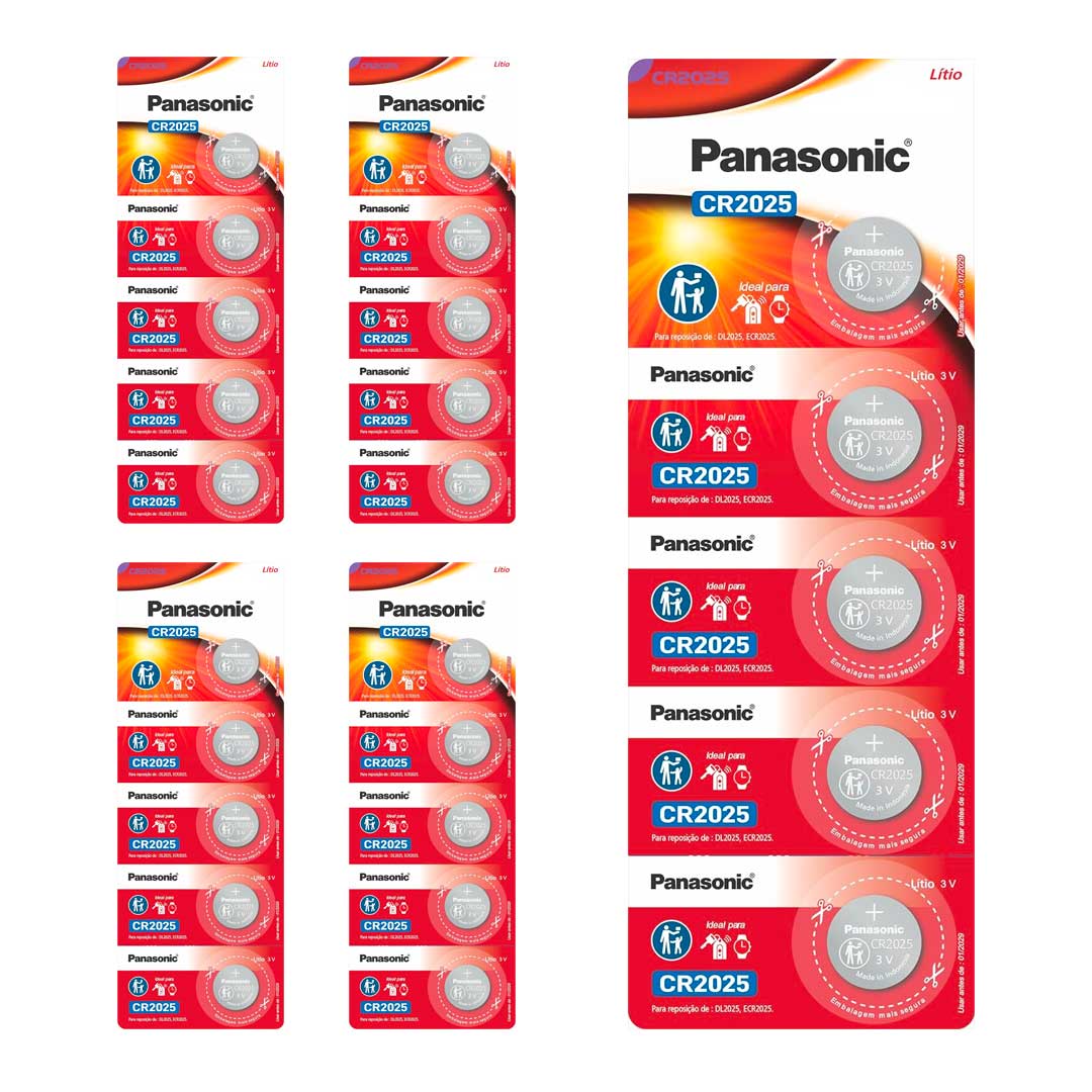 25 Baterias Cr2025 Panasonic (5 Cart)