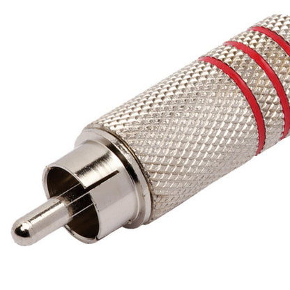 Conector Linha Rca Macho Metal Niquel Vermelho Storm 10 Unidades [F108]