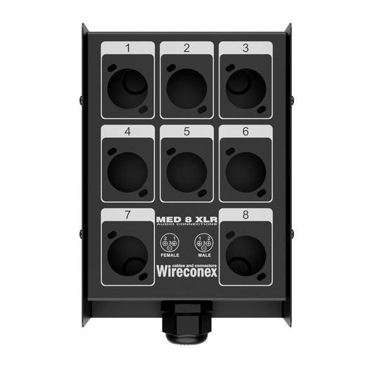Painel Para Multicabos Sem Conectores 8 Vias Xlr Wireconex [F108]