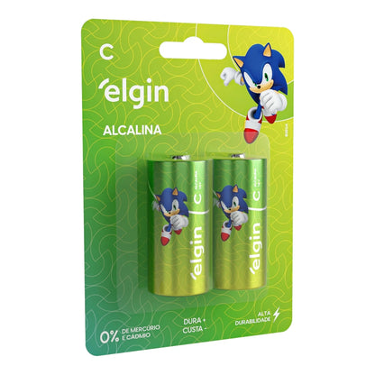 Pilha Alcalina Tipo C Elgin Cartela Com 02 Unidades [F108]
