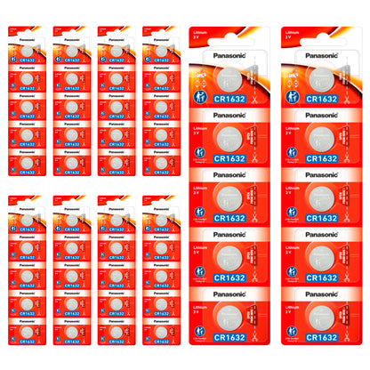 50 Baterias CR1632 Panasonic (10 Cartelas)