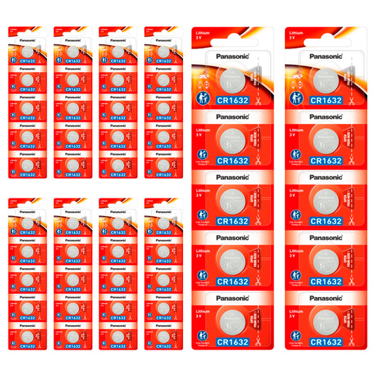 50 Baterias CR1632 Panasonic (10 Cartelas)