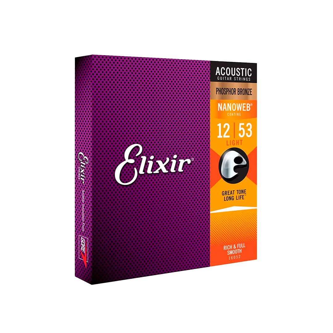 Cordas 012 Light Phosphor Violão Aço Nanoweb Elixir [F108]