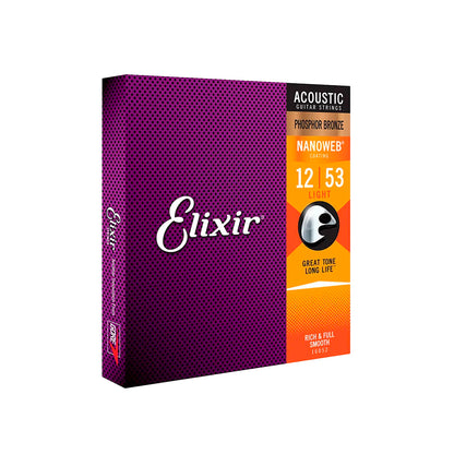 Cordas 012 Light Phosphor Violão Aço Nanoweb Elixir [F108]