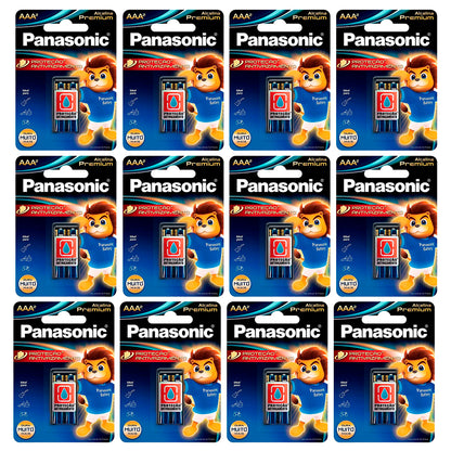 24 Pilhas Alcalinas Premium AAA Panasonic (12 Cartelas C/2 Un)