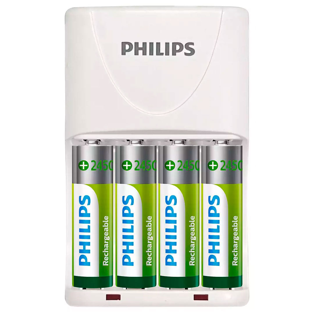 Carregador Scb Philips (01 Carregador E 04 Un Pilhas Aa) [F108]