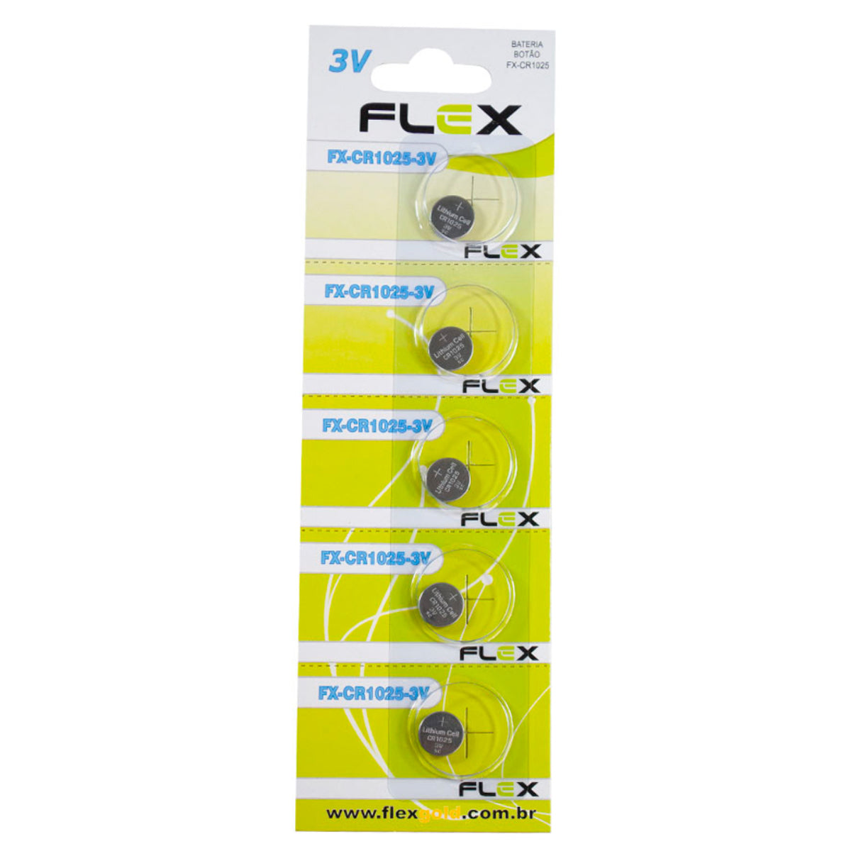 Bateria Cr1025 Cartela Com 5 Unidades Flex [F108]