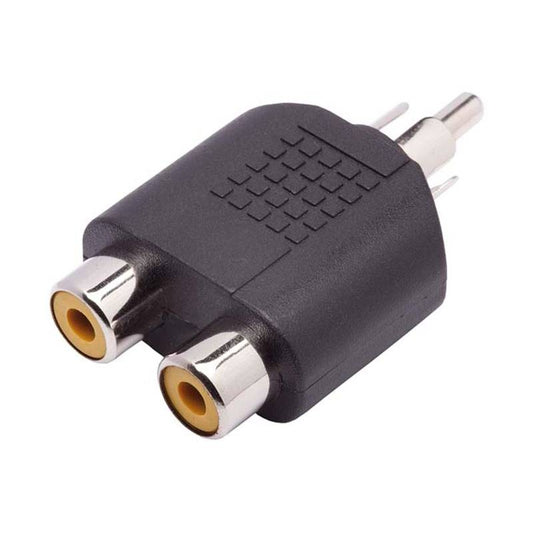 Adaptador 2 Jack Rca Para Jack Rca Plástico - Niquel Pct C/4un [F108]