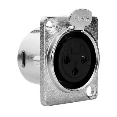 Conector Xlr Painel Cromado Fêmea Mxt 10 Unidades [F108]