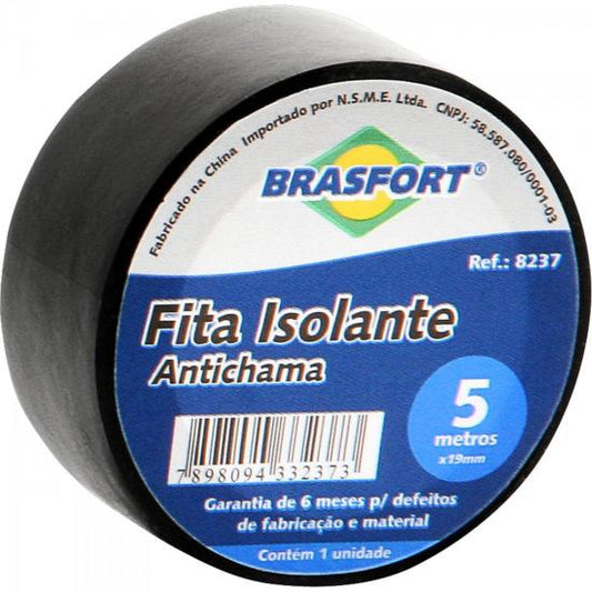 Fita Isolante Antichama 19mmx5m Preta PCT com 10