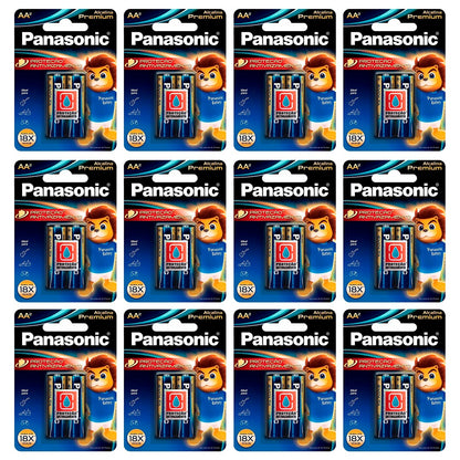 24 Pilhas Alcalinas Premium AA Panasonic (12 Cartelas C/2 Un)