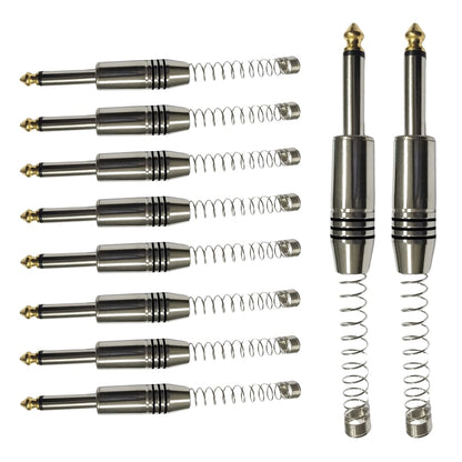 Conector P10 Macho Linha Mono Com Mola Espacada E Ponta Gold Storm 10 Unidades [F108]