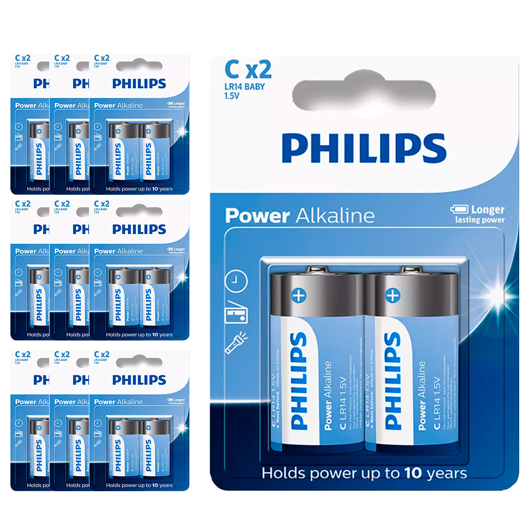 20 Pilhas Alcalinas C Philips (10  Cart)