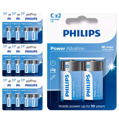 20 Pilhas Alcalinas C Philips (10  Cart)