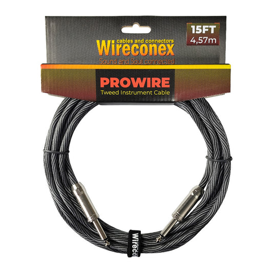 Cabo P10 Prowire Em L Tweed Preto/prata 4,57m Wireconex [F108]