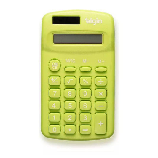 Calculadora Bolso Verde 8 Dig. Solar Cb1485v  Elgin [F108]