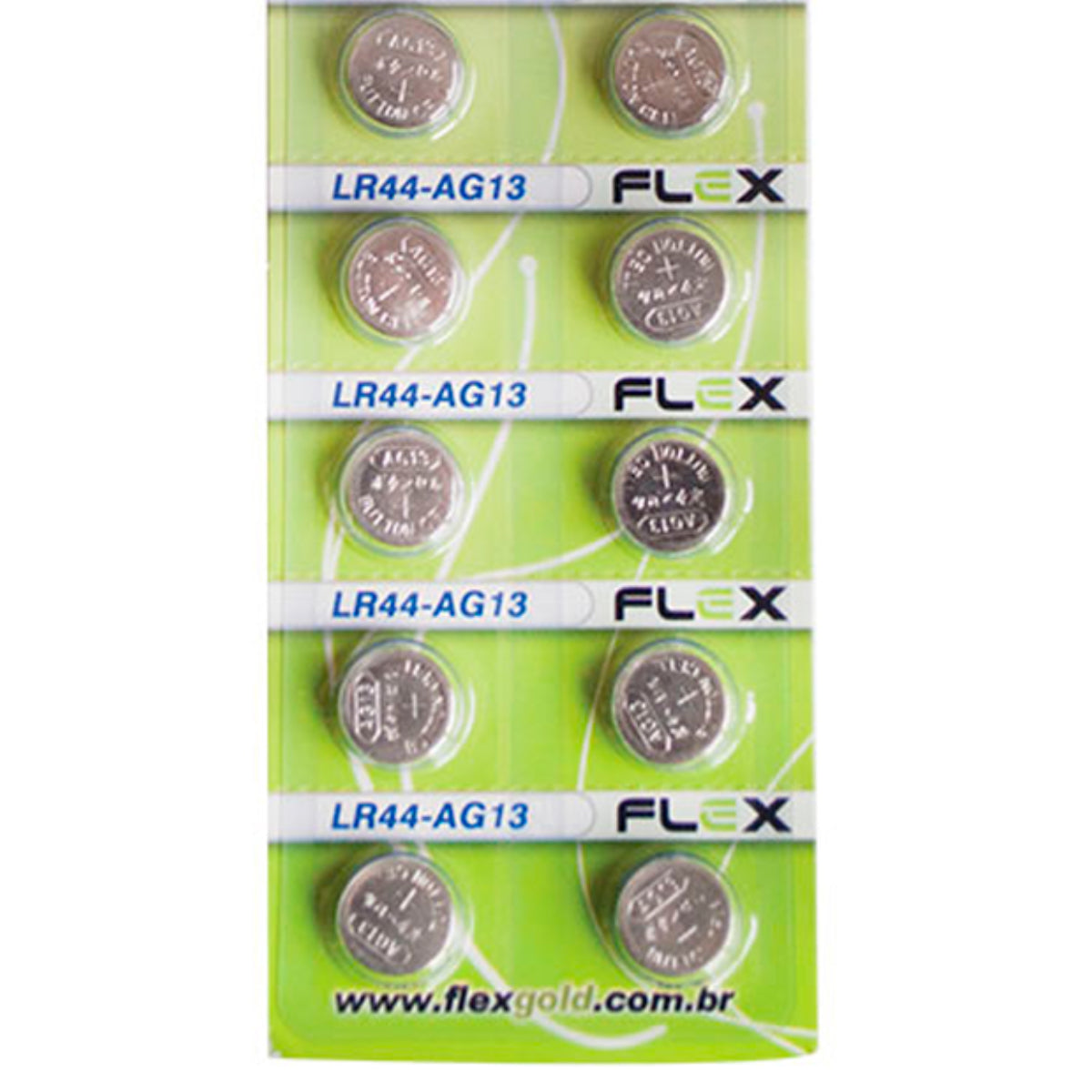 Bateria Botão Lr44 Cartela Com 14 Unidades Flex [F108]