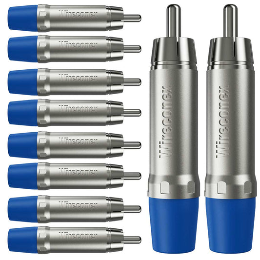 Plug Rca Macho Nickel Azul 10 Un Wireconex [F108]