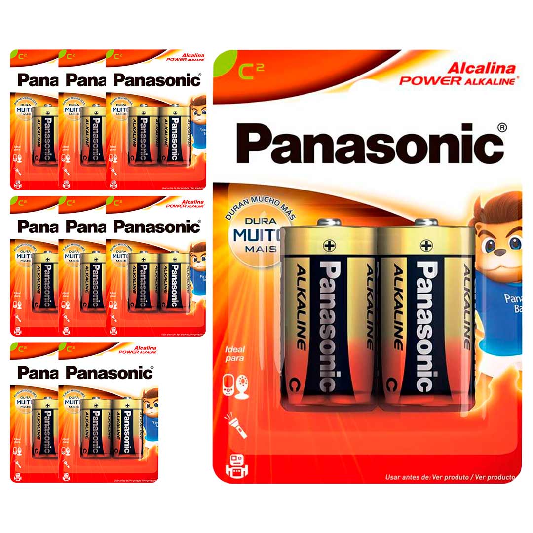 18 Pilhas Alcalinas C Panasonic (9  Cart)