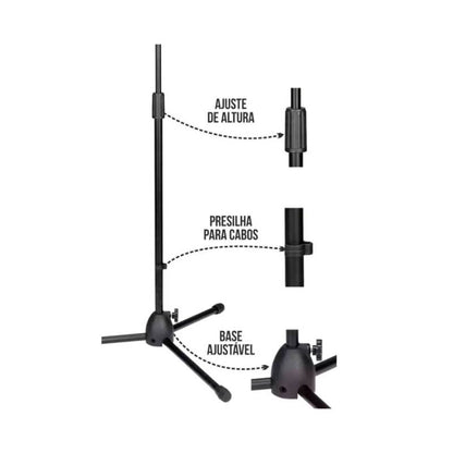 Suporte Boom Duplo P/ Microfone Dsm-01 Dolphin [F108]