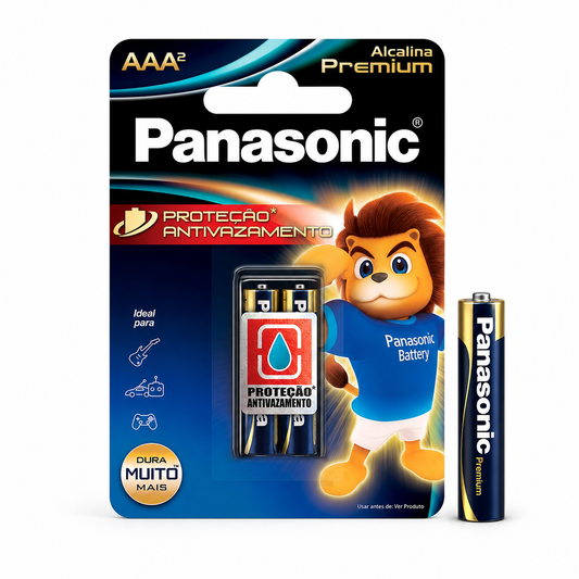 14 Pilhas Alcalinas Premium Aaa Panasonic (7 Cart)