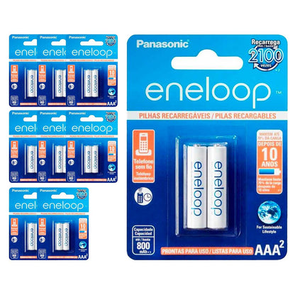 18 Pilhas Recarregaveis Eneloop Std Aaa Panasonic (9 Cart)