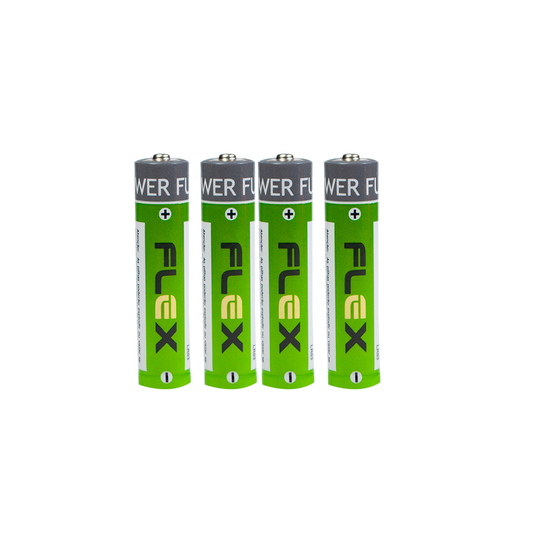 Pilha Alcalina Aaa Flex 04 Unidades Fx- Aaak4 [F108]