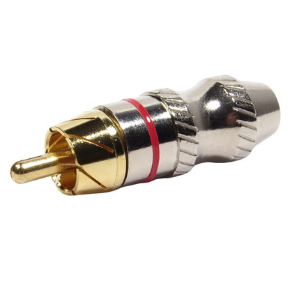 Conector Linha Rca Macho Metal Vermelho Storm 10 Unidades [F108]