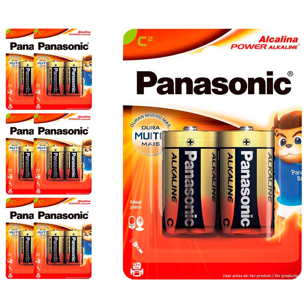 14 Pilhas Alcalinas C Panasonic (7  Cart)