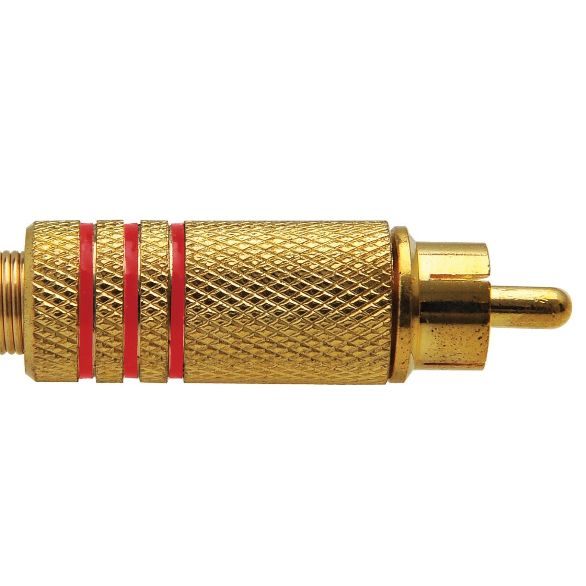 Conector Linha Rca Macho Metal Gold Vermelho Storm  10 Unidades [F108]