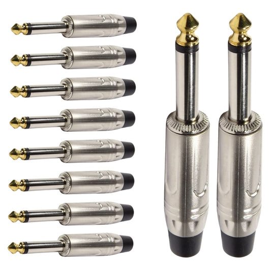 Conector P10 Macho Linha Mono Metal Ponta Gold Storm 10 Unidades [F108]