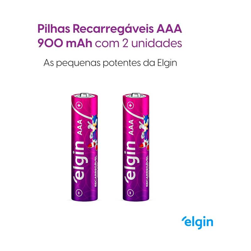 Pilha Recarregável Aaa 900mah Elgin [F108]