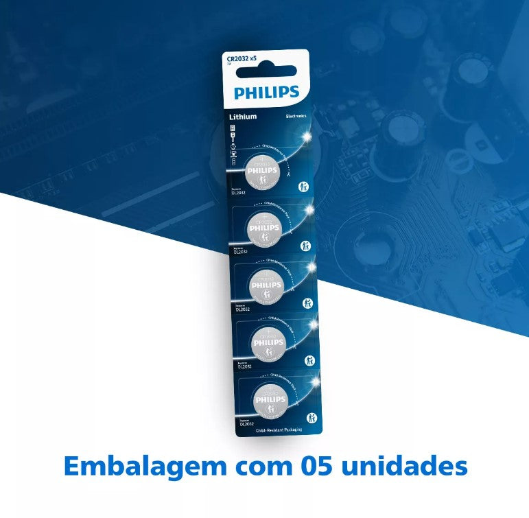50 Baterias CR2032 Philips (10  Cart)