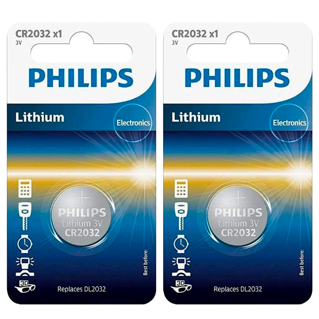 02 Baterias CR2032 Philips (2  Cart)