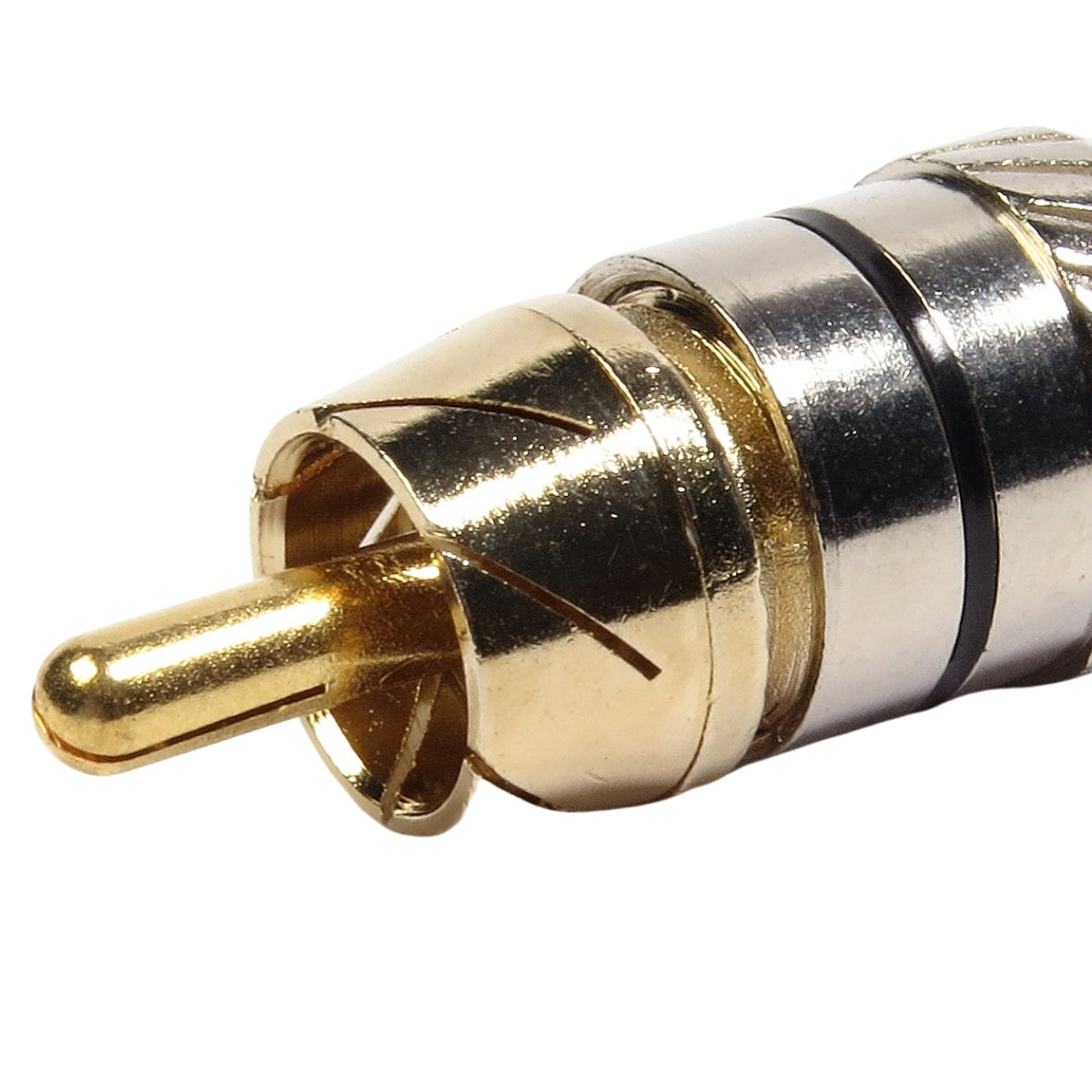 Conector Linha Rca Macho Metal Preto Storm 10 Unidades [F108]